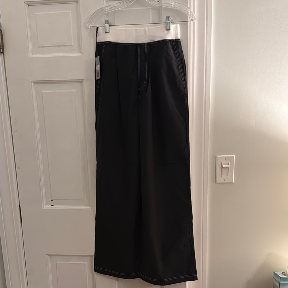 Black and White Wide-Leg Pants
